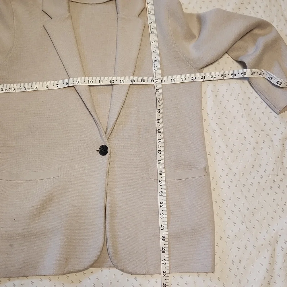 J. Crew Neutral Single Breasted Wool Blend Sweater Blazer  Women's L